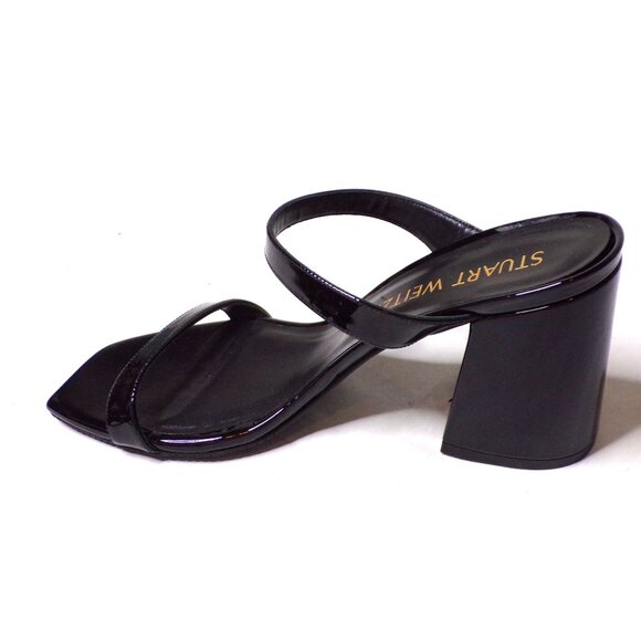 🆕 STUART WEITZMAN Flareblock 85 Slide Sandal Shoes Black 9 - Picture 12 of 14